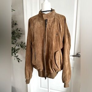 Ralph Lauren 100 percent Leather bomber Jacket Vintage size XL